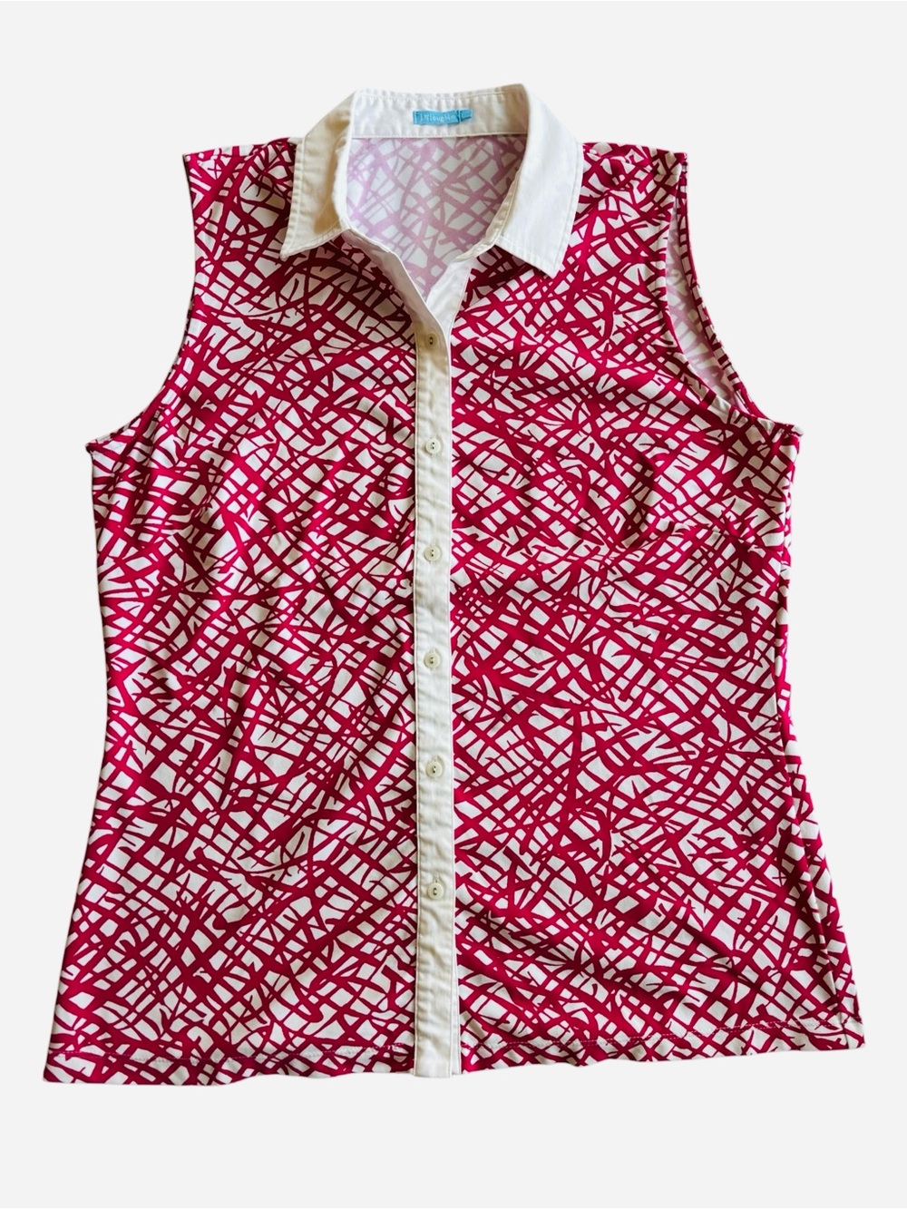 J. McLaughlin Betty Catalina Cloth Sleeveless Collared L Golf Pickleball Pink
